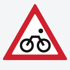 Cyclists ahead traffic sign used in Nepal