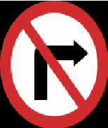 No right turn traffic sign used in Nepal
