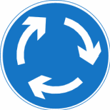 Give way at roundabout traffic sign used in Nepal