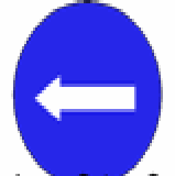 Turn Left traffic sign used in Nepal