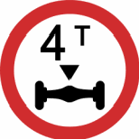 Axle weight limit traffic sign used in Nepal