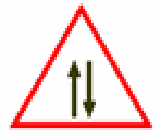 Two-way traffic ahead traffic sign used in Nepal