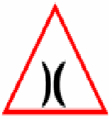 Narrow bridge traffic sign used in Nepal