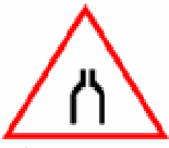 Road narrows on both sides traffic sign used in Nepal