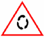 Roundabout ahead traffic sign used in Nepal