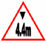 Overhead clearance limit traffic sign used in Nepal