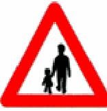Pedestrian ahead traffic sign used in Nepal