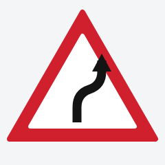 Double bend ahead traffic sign used in Nepal