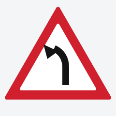 Left bend ahead traffic sign used in Nepal