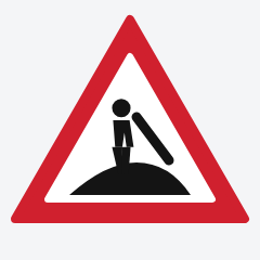 Road works ahead traffic sign used in Nepal