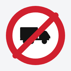 Heavy vehicles prohibited traffic sign used in Nepal