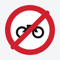 Motorcycles prohibited traffic sign used in Nepal