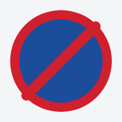 No parking traffic sign used in Nepal