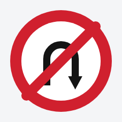 U-turn prohibited traffic sign used in Nepal