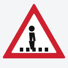 Pedestrian crossing ahead traffic sign used in Nepal