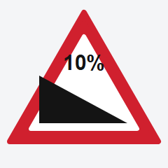 Steep descent traffic sign used in Nepal