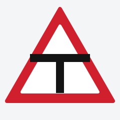 T-junction ahead traffic sign used in Nepal