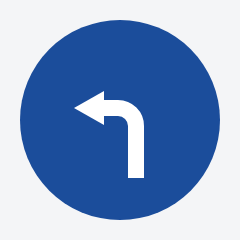 Turn left ahead traffic sign used in Nepal